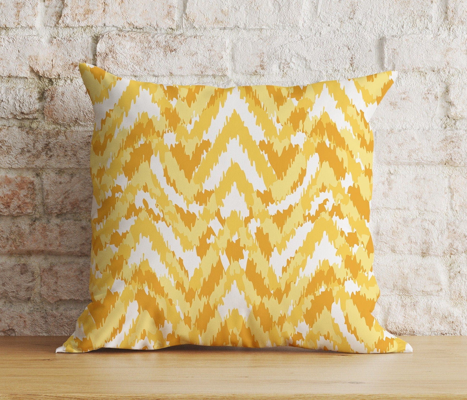 Onay 7 / 12 x 12 inch (30 x 30 cm) Yellow Abstract Floral Spring Summer Trend Cushion Cover