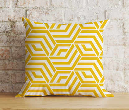 Onay 4 / 12 x 12 inch (30 x 30 cm) Yellow Abstract Floral Spring Summer Trend Cushion Cover
