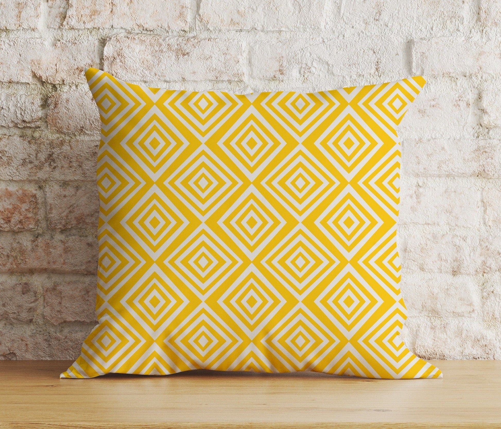 Onay 3 / 12 x 12 inch (30 x 30 cm) Yellow Abstract Floral Spring Summer Trend Cushion Cover