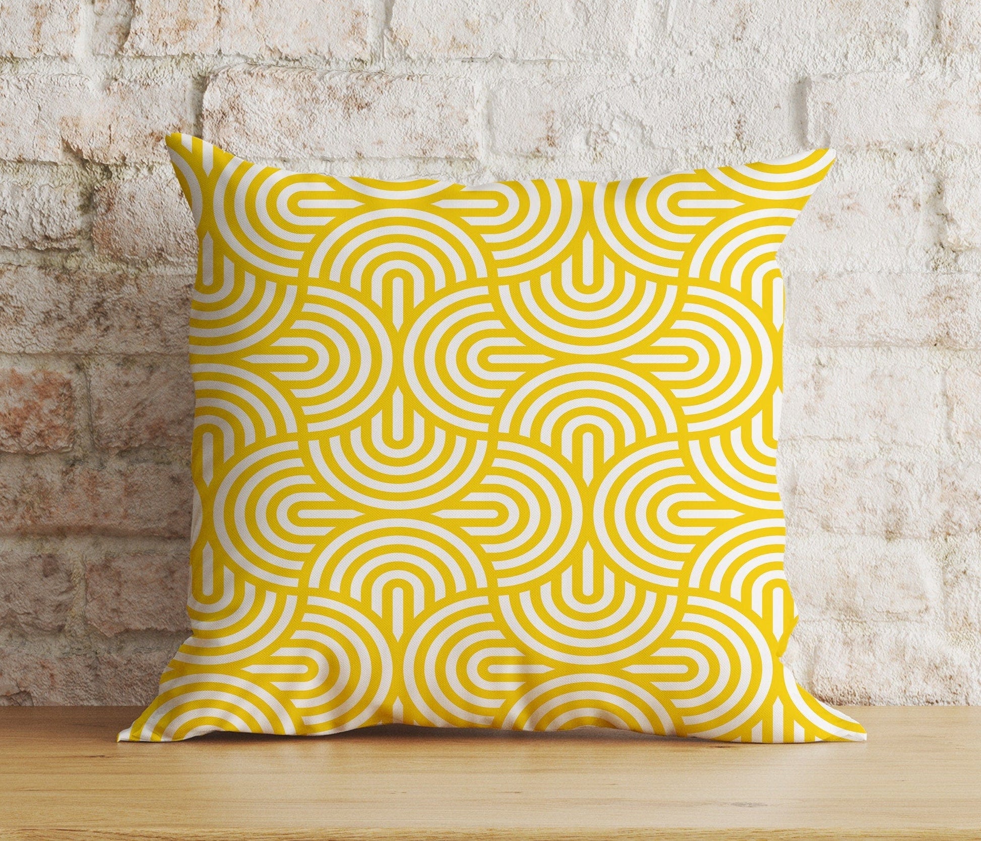 Onay 1 / 12 x 12 inch (30 x 30 cm) Yellow Abstract Floral Spring Summer Trend Cushion Cover