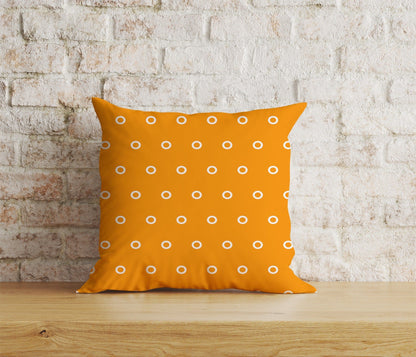 Onay 5 / 12 x 12 inch (30 x 30 cm) Yellow and Orange Polka Dots Dotted Cushion Covers