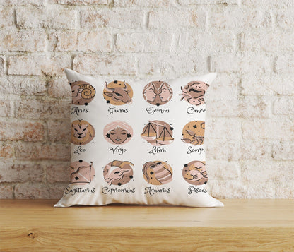 Onay 4 / 12 x 12 inch (30 x 30 cm) Zodiac Signs Scorpio Libra Leo Gemini Cushion Cover